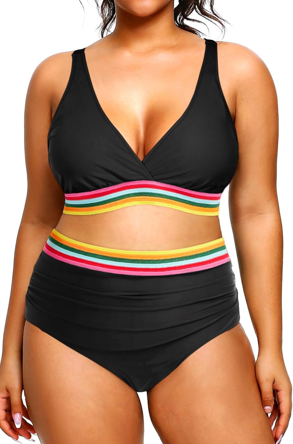 Plus Size Bikini High Waisted Swimsuits for Women - Tummy Control