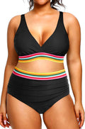 Yonique Womens Plus Size Bikini High Waisted Swimsuits Two Piece Sets