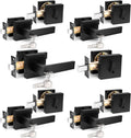 Probrico Heavy Duty Square Entry Levers and Deadbolts 5 Pack Flat