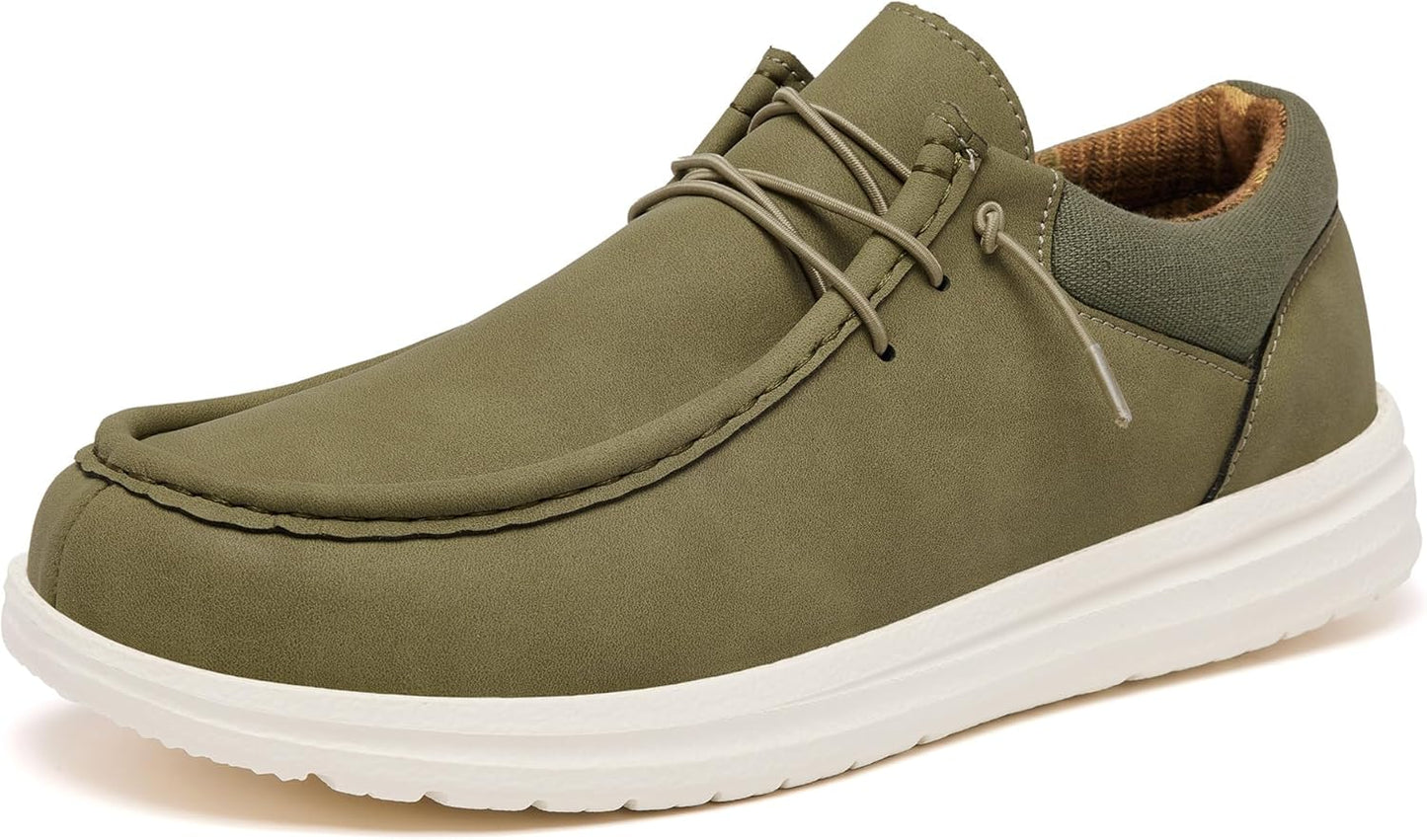 Mens Wide Shoes Slip-on Loafers for Casual Walking Comfort
