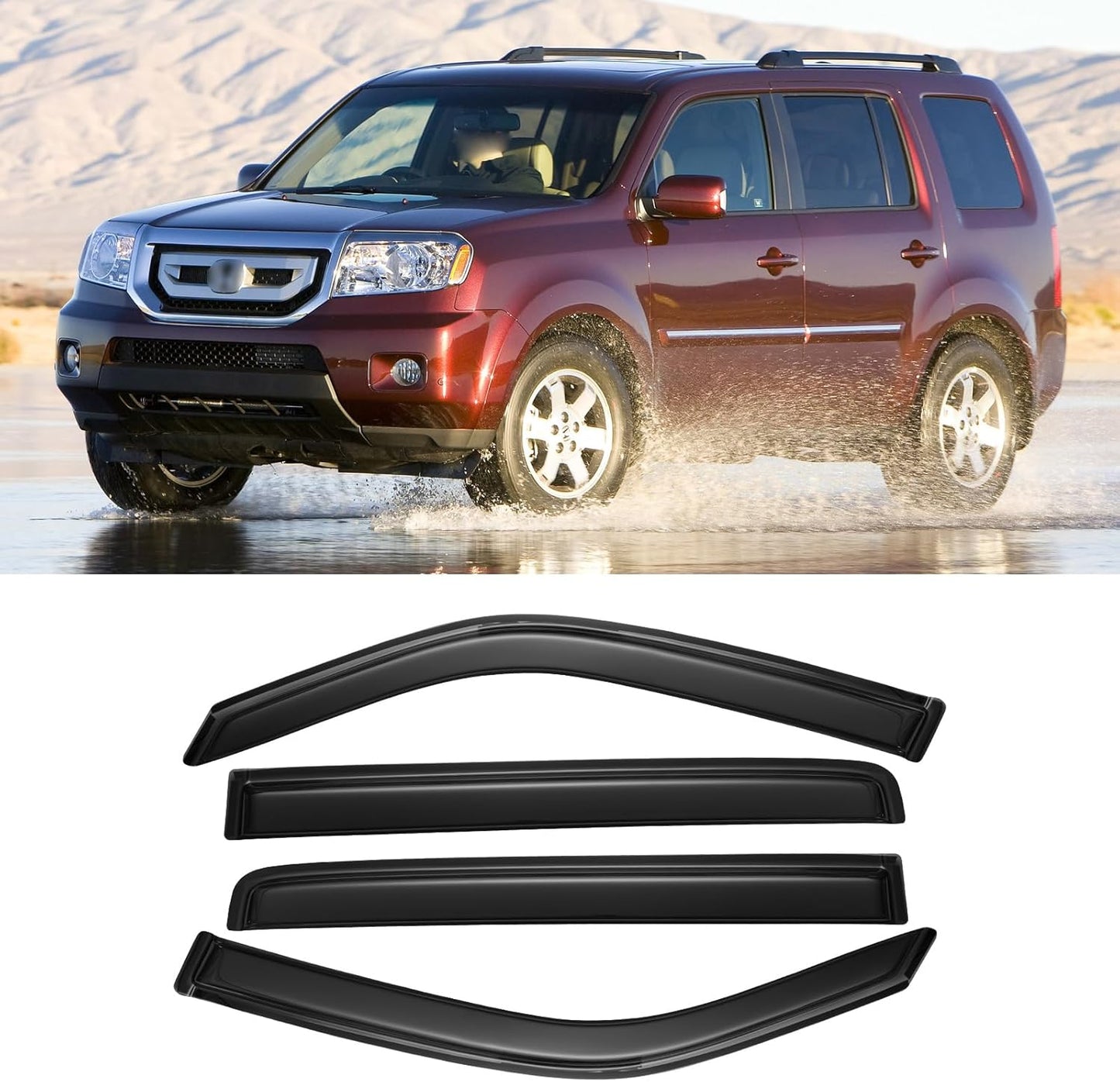 Window Visors for Honda Pilot 2009-2015 - Rain Guards Shields