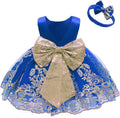 0-6 Years Baby Girls Lace Embroidery Pageant Dress with Headwear