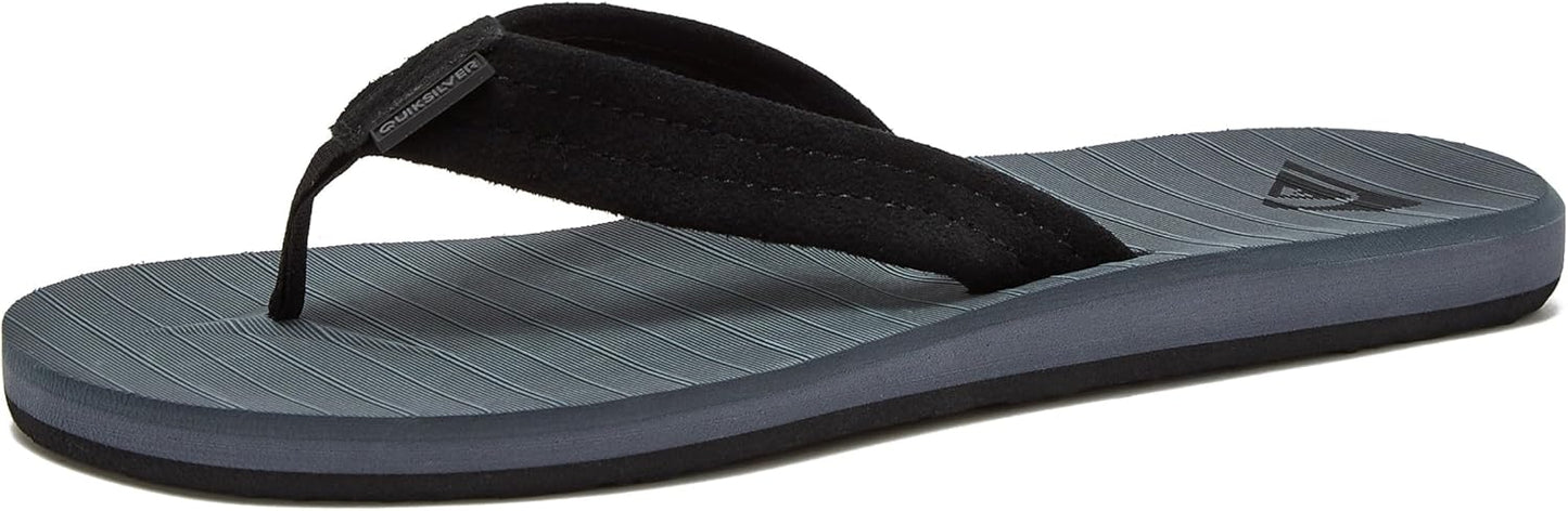 Quiksilver Carver Suede Flip Flops for Men with Arch Support