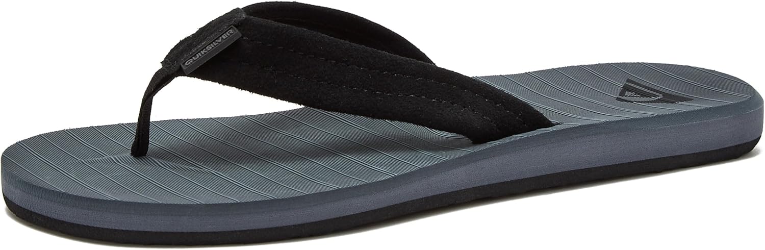Quiksilver Carver Suede Flip Flops for Men with Arch Support