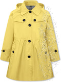 Girl's Rain Jacket Lightweight Hooded Trench Coat - Stylish