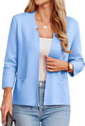 GRACE KARIN Sweater Blazer Cropped 3/4 Sleeve - Lightweight Knit