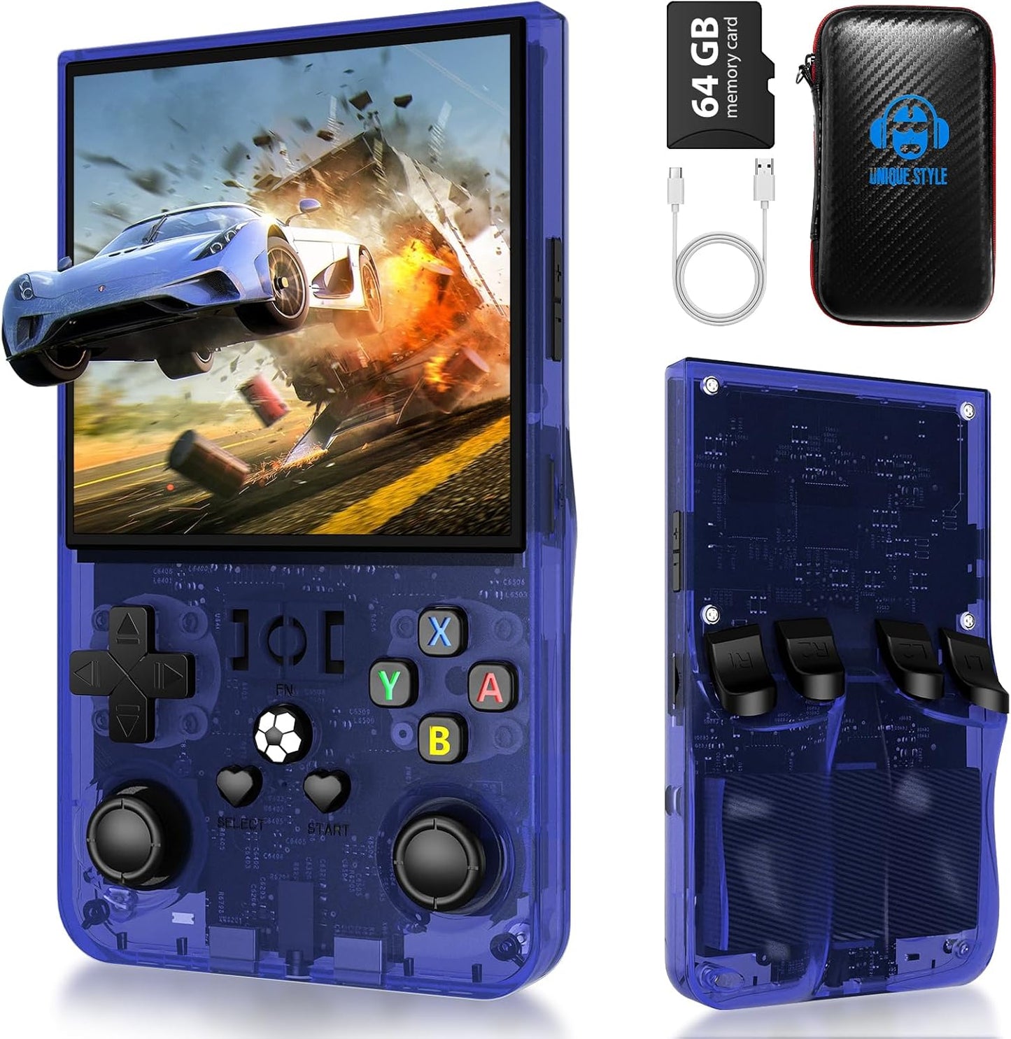 R36 Max Retro Gaming Console with 4.0ft' Screen and 64G TF Card