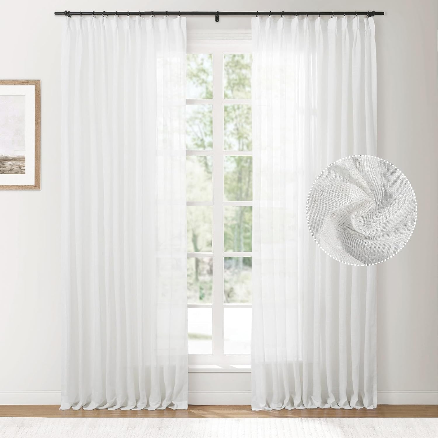 ChadMade 96 Sheer Curtain - Natural, Light Filtering