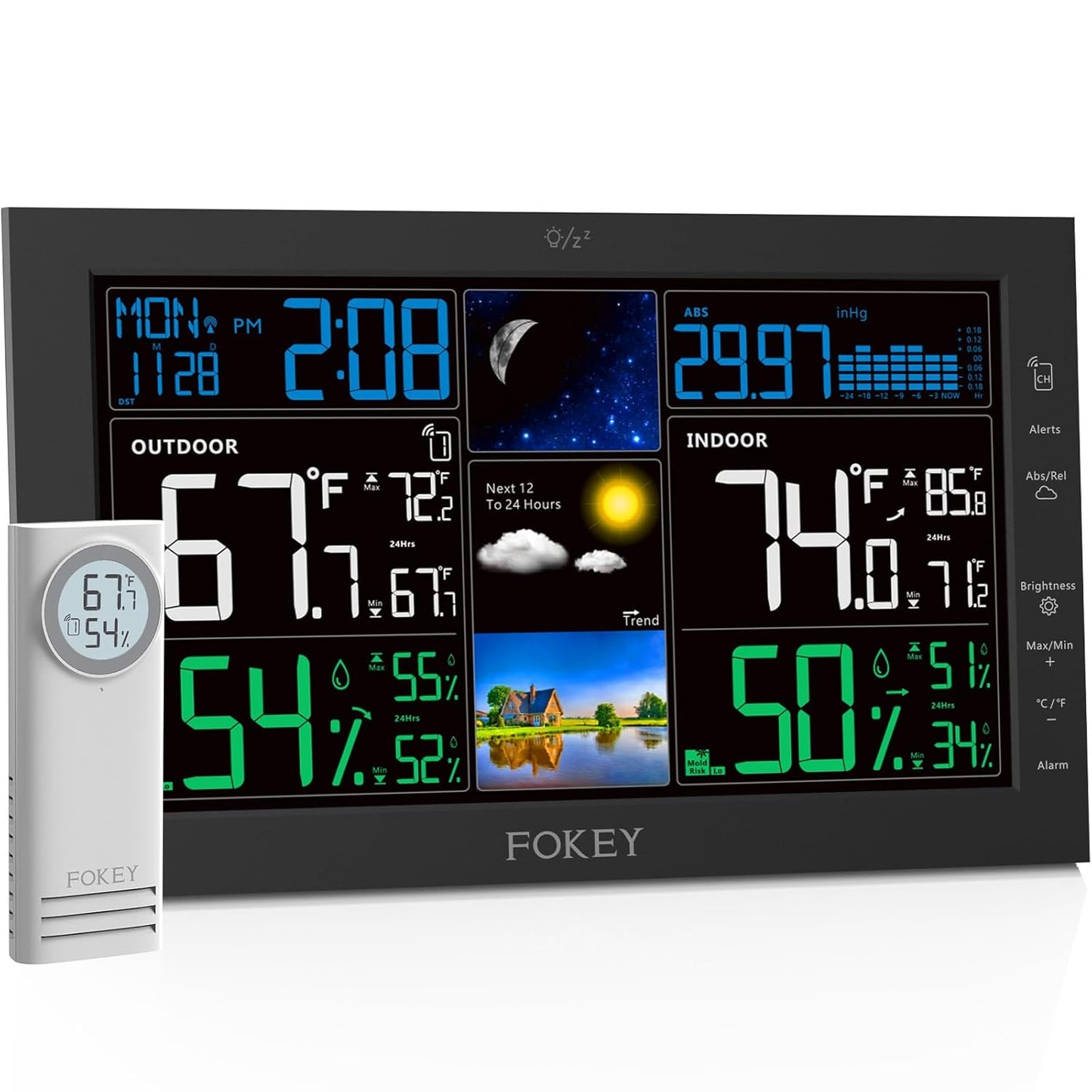 Wireless Indoor Outdoor Weather Station with Atomic Clock Features