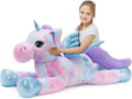 Tezituor 43 in Rainbow Purple Unicorn Plush - Jumbo Cuddle Friend