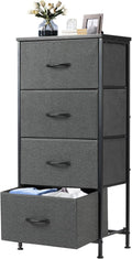 DUMOS Nightstand with 4 Drawers Bedside Table - Compact Organizer