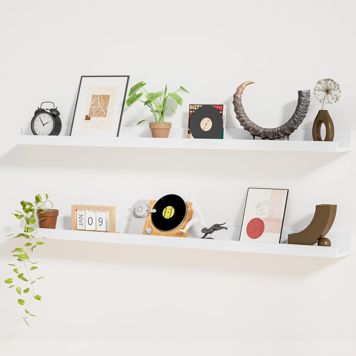 Heimlove 48 Inch Floating Picture Ledge Shelf Set of 2 for Decor