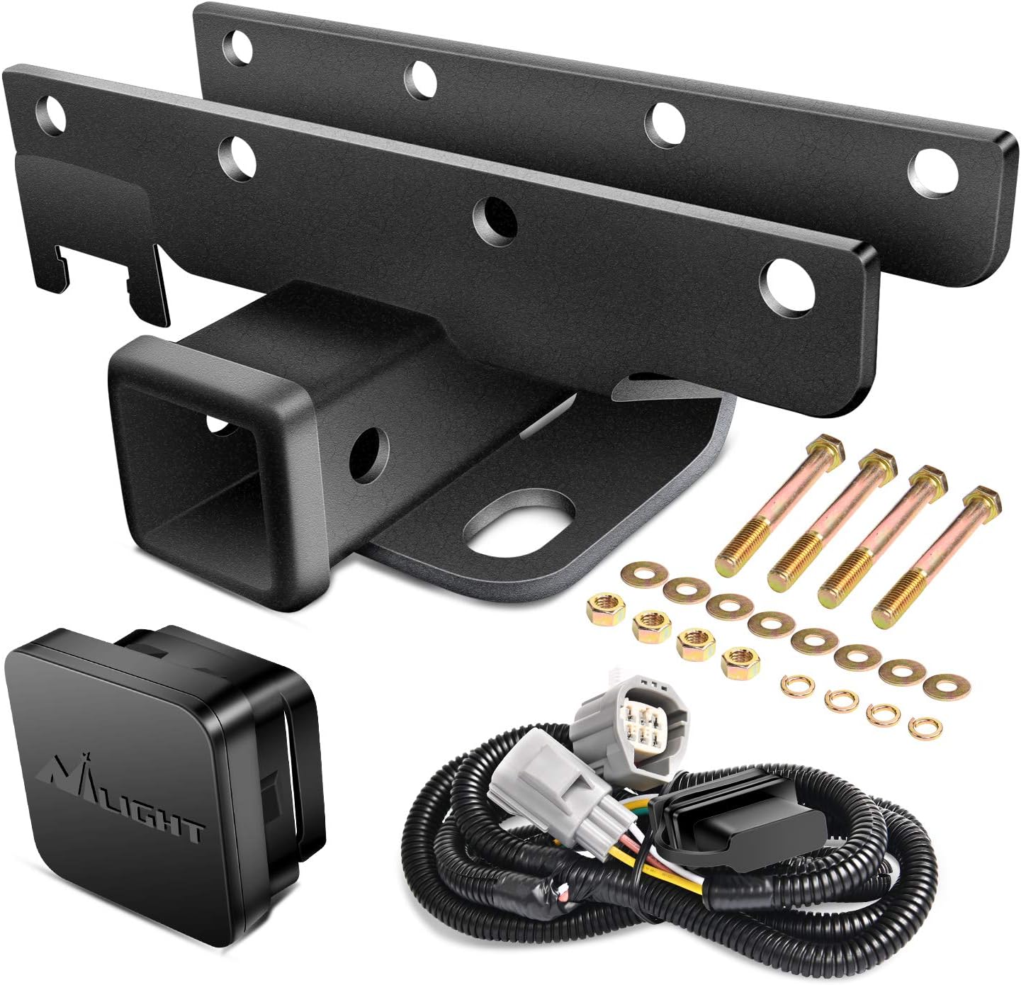 Nilight JK-61A 2 Inch Rear Bumper Tow Trailer Hitch Receiver
