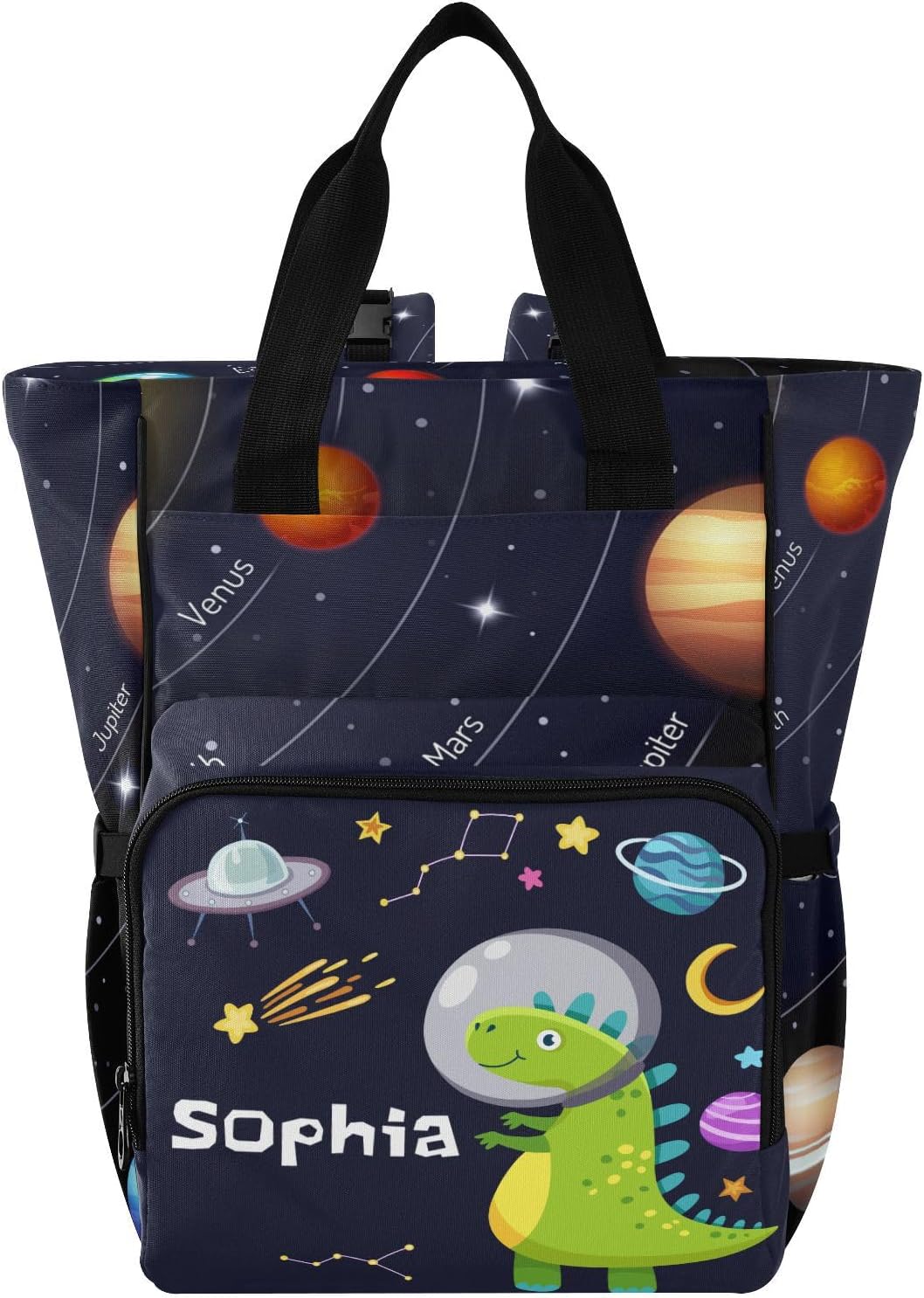 Custom Solar System Diaper Backpack - Insulated Pockets