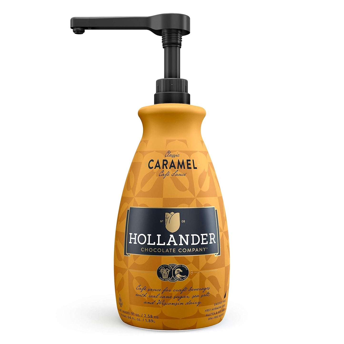 Classic Caramel Cafe Sauce for Lattes & Desserts - 91oz Bottle