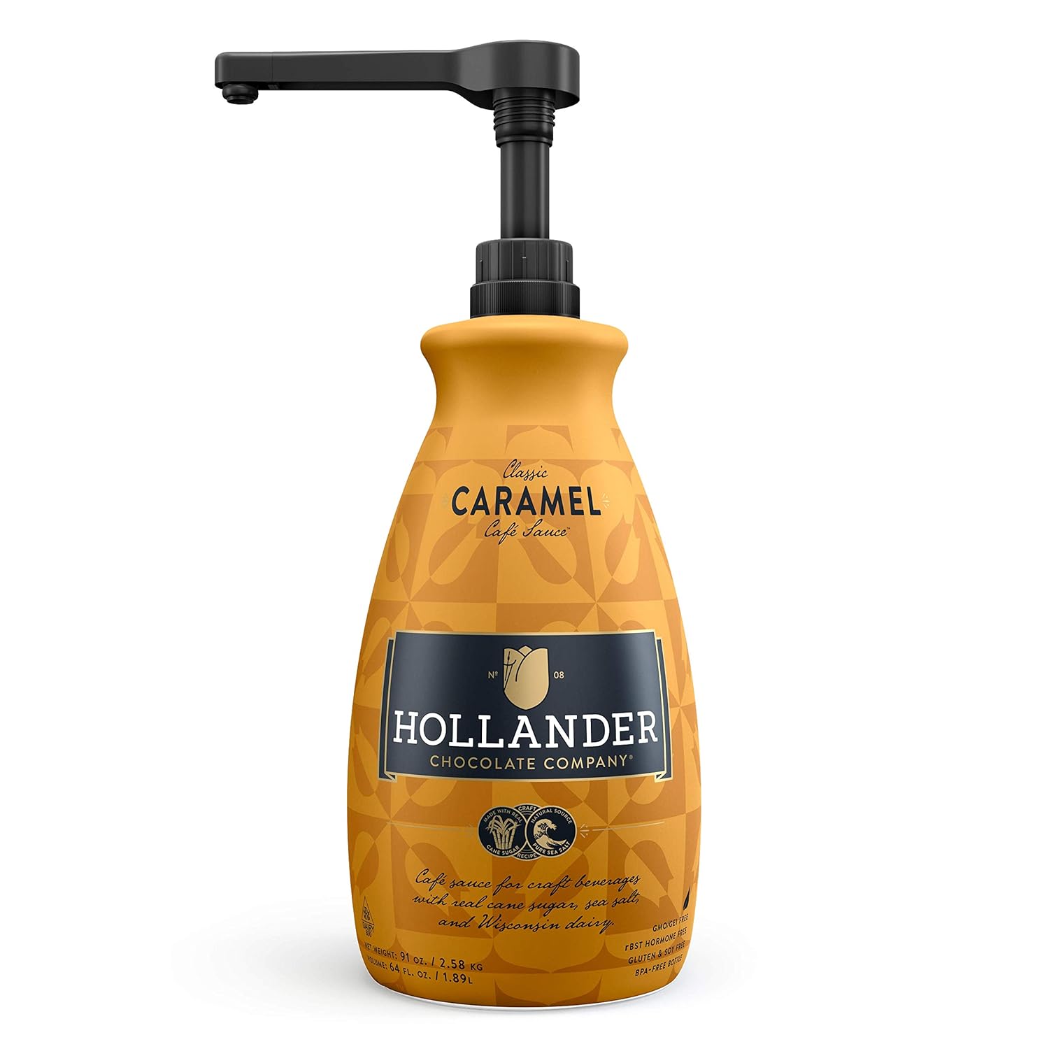 Classic Caramel Cafe Sauce for Lattes & Desserts - 91oz Bottle
