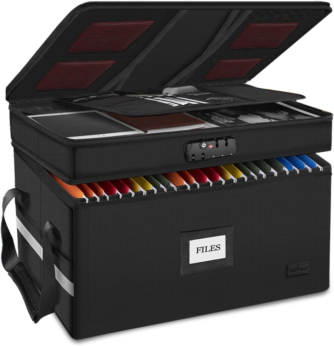 ETRONIK Large Fireproof Document Box with Lock for Secure Storage