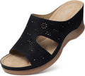 TEMOFON Women Wedge Sandals Dressy - Comfortable Low Wedge Slip On 2
