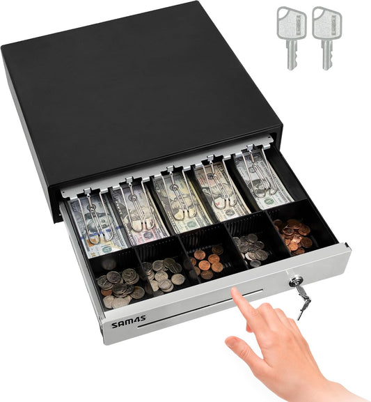 SAM4s 16in Heavy Duty Manual Push Open Cash Drawer for Security