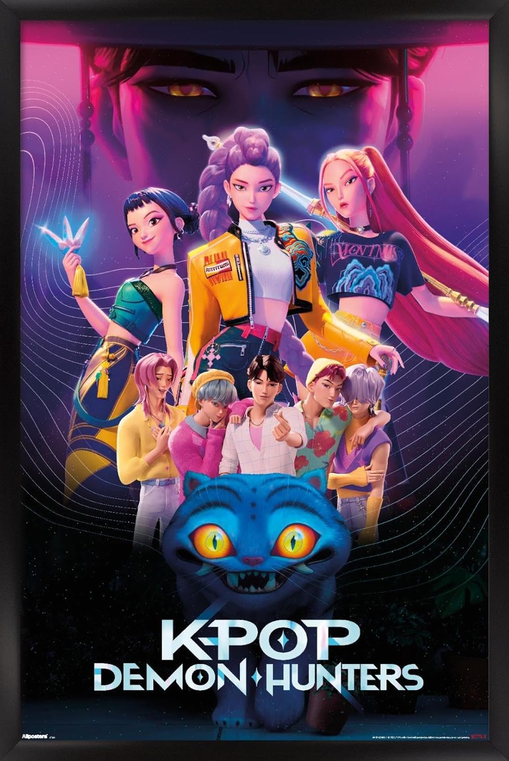 KPop Demon Hunters Wall Poster - Stylish Black Framed Art