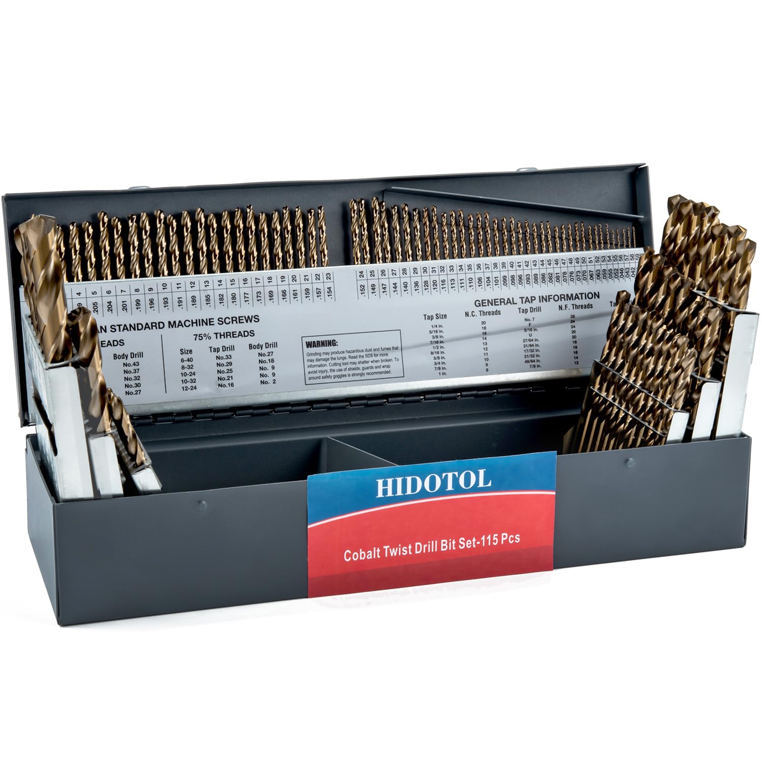 115PCS Cobalt Drill Bit Set M35 HSS for Precision Drilling