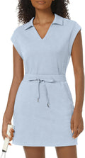 Womens Two Piece Skirt Sets Tennis Outfits Casual Cap Sleeve Lapel Top