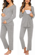 Ekouaer Maternity Nursing Pajama Set - Soft Stretch Nursing PJs