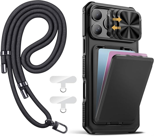 SSLOTSCASE iPhone 16 Pro Case with Lanyard & Card Holder