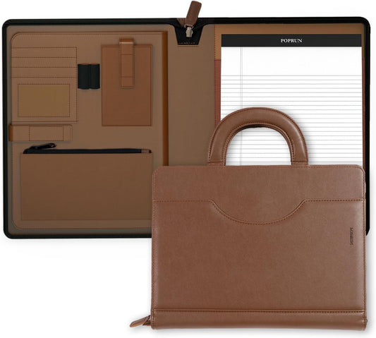 POPRUN Portfolio Binder with Zipper for Professional Use