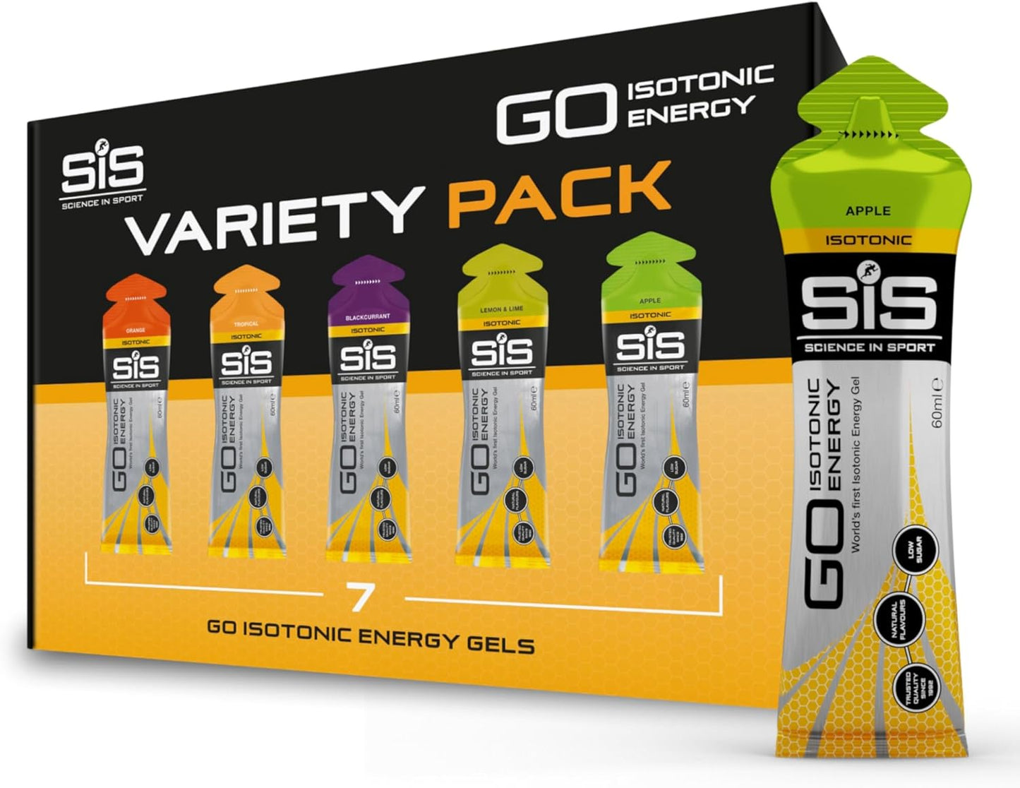 Science in Sport 60 ml Energy Gel Variety Pack of 7 for Endurance