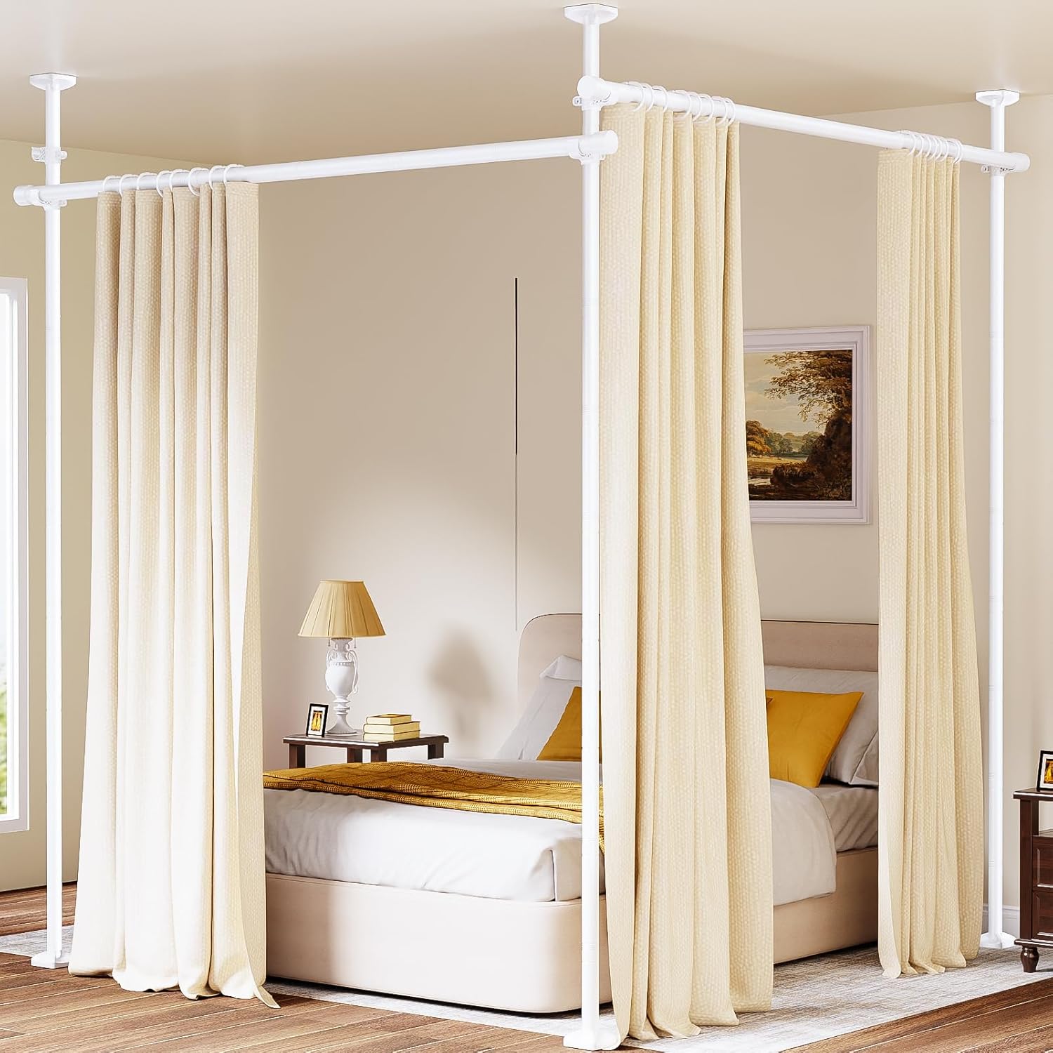 Room Divider Curtain Rod for Easy Room Separation and Privacy