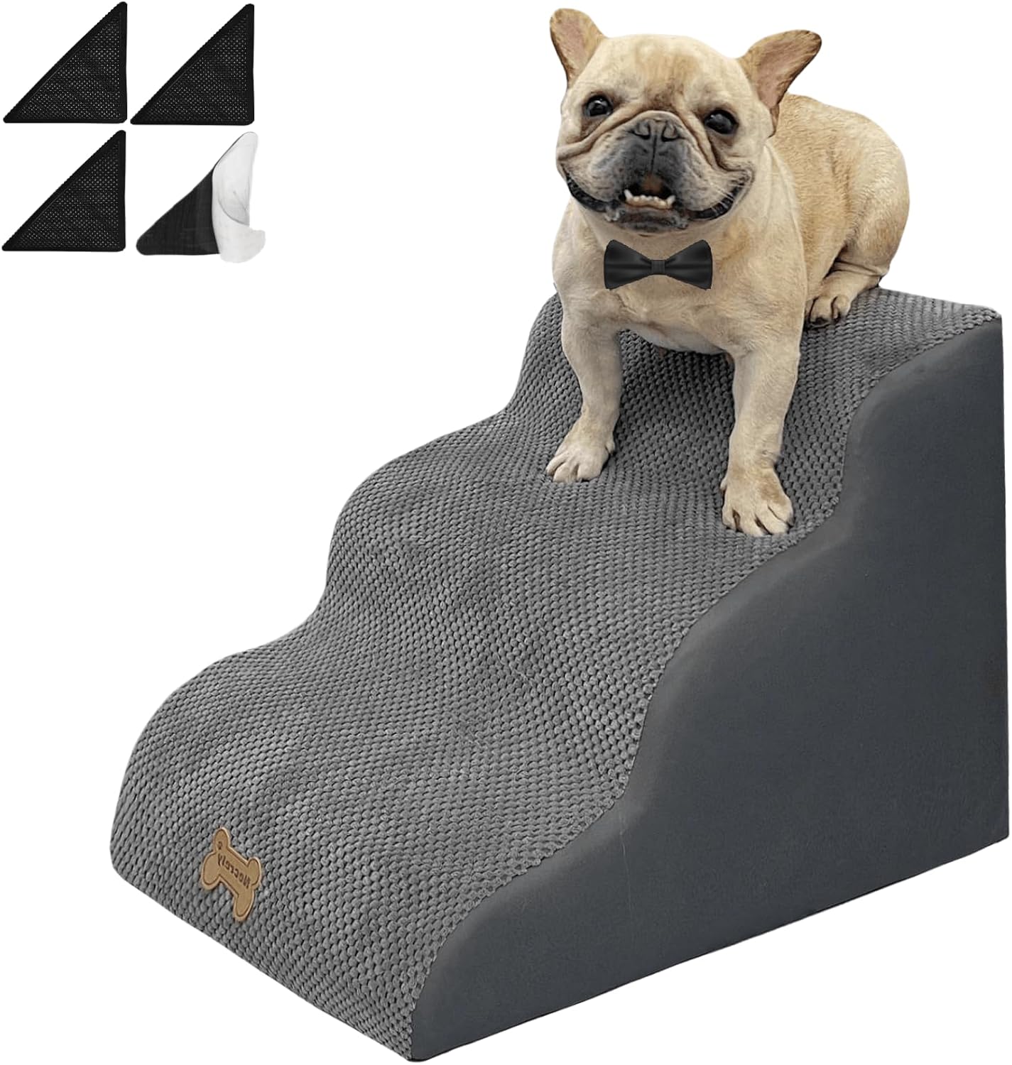 3-Step Dog Stairs for High Beds & Couches - Non-Slip Pet Steps