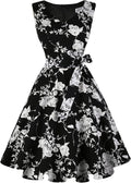 Women's 50s 60s Vintage Sleeveless Cocktail Dress with Pockets - Retro
