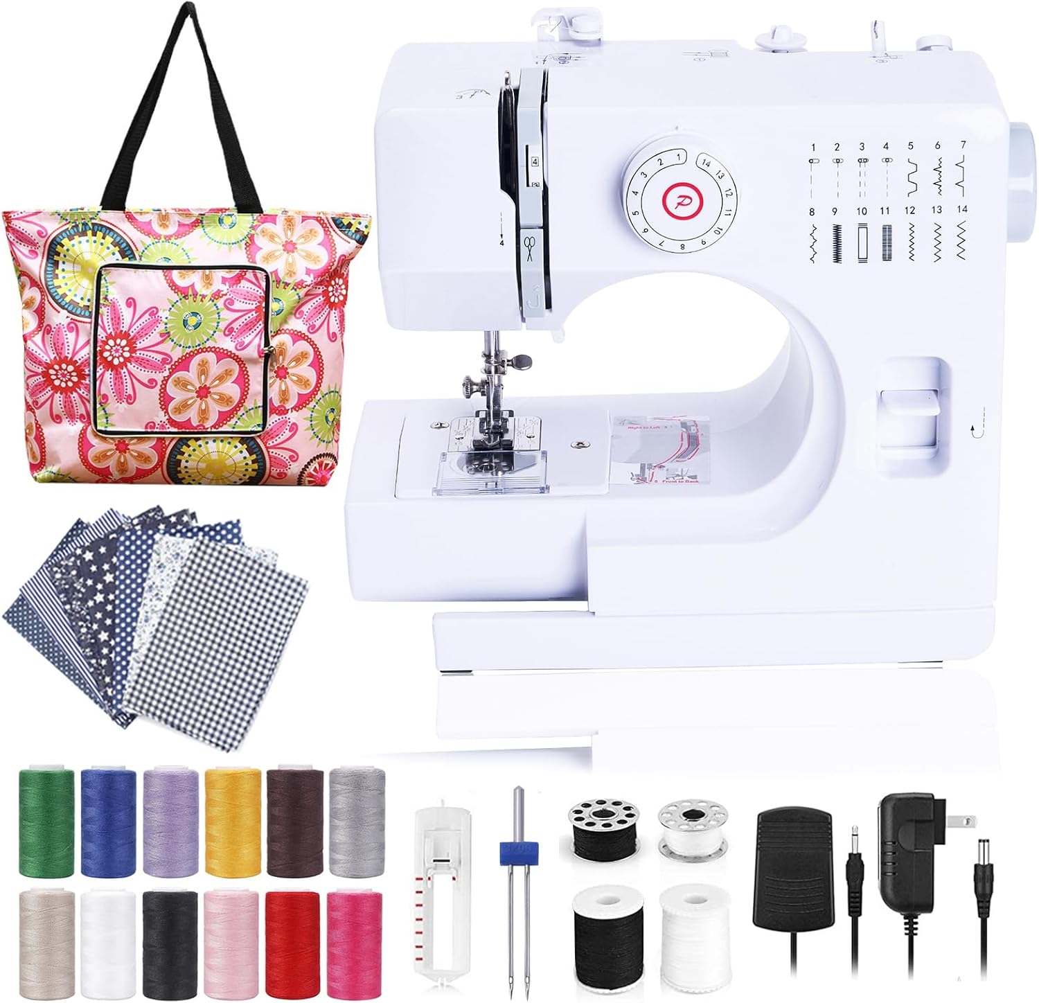 Sewing Machine for Beginners with 14 Built-in Stitches and Pedal