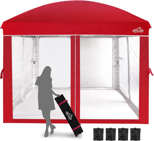 10x10 Red Pop Up Canopy Tent - Perfect for Outdoor Parties! 