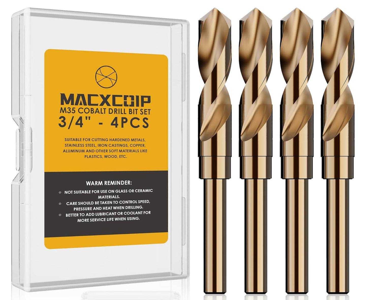 3/4 Inch Cobalt Drill Bit Set for Metal and Wood Cutting