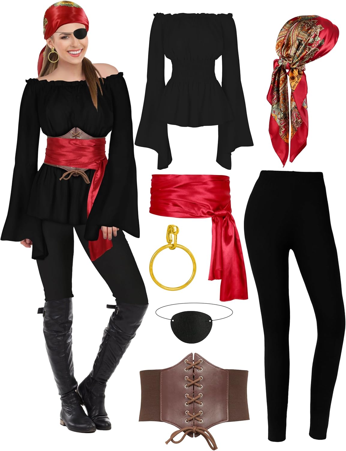 CICOCI Pirate Costume For Women With Accessories For Halloween