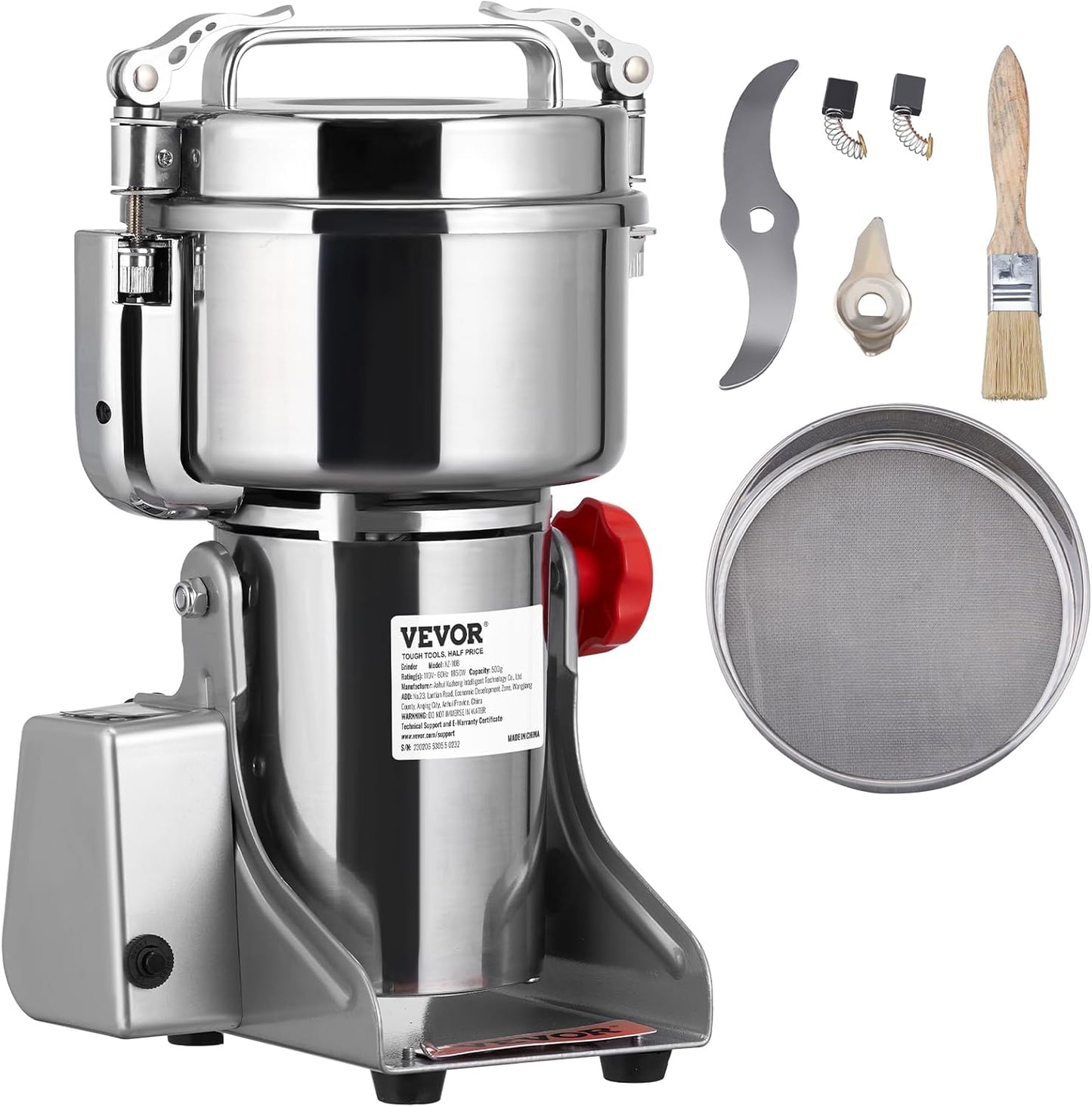 VEVOR 2500g Electric Grain Mill Grinder for High-Speed Grinding