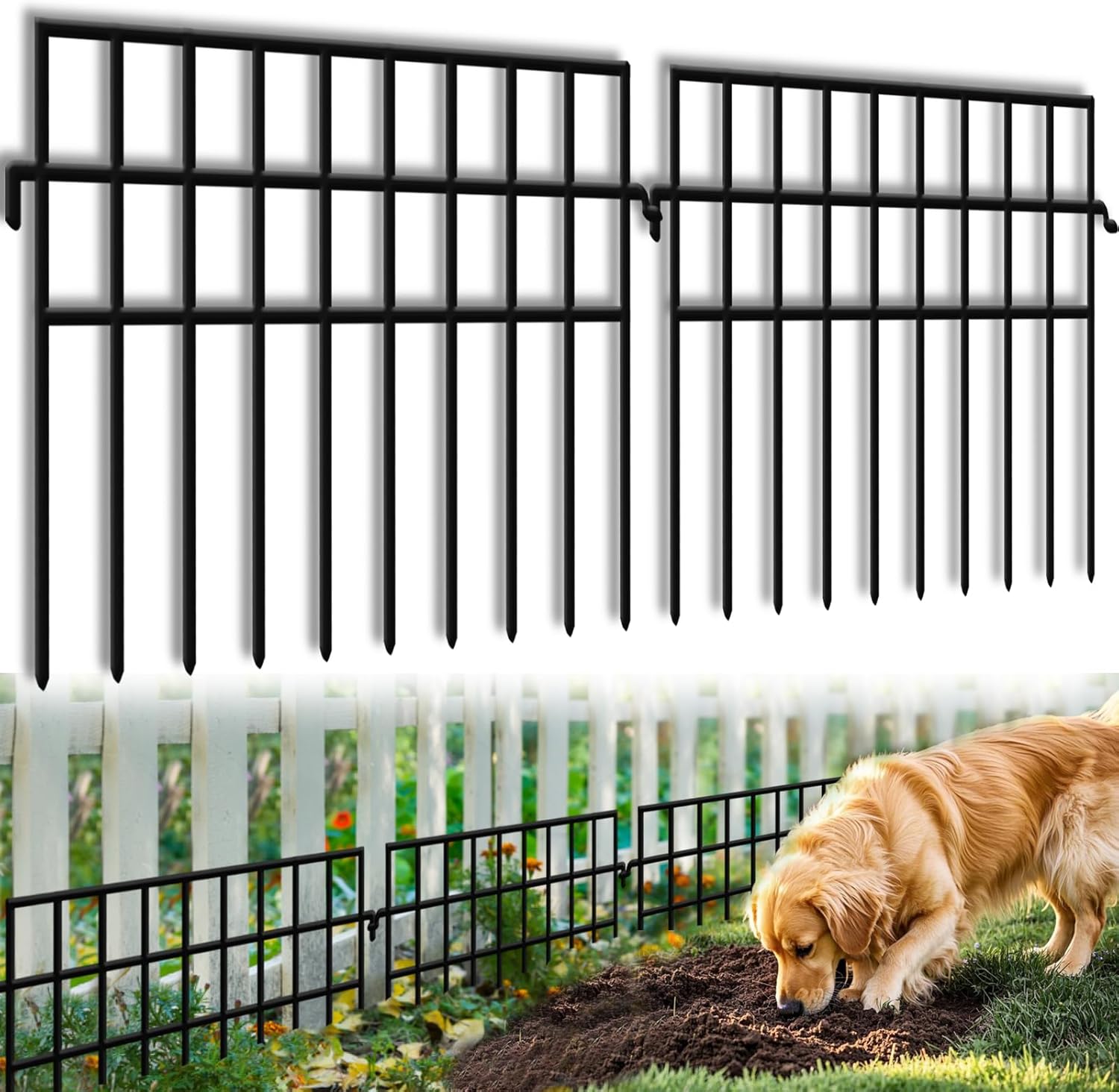 KYATE 14 Panels Dog Digging Fence Barrier for Small Animals