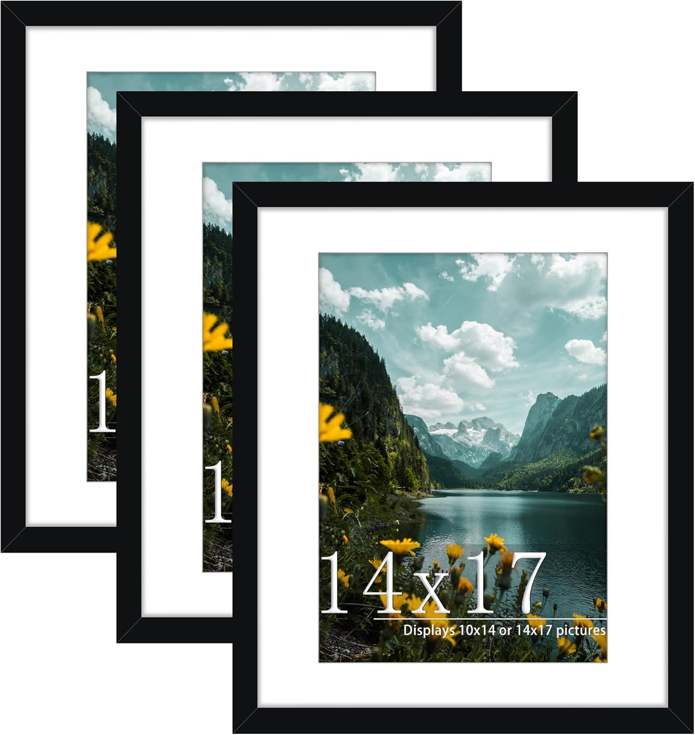 Flexible 14x17 Picture Frame 3 Pack for Wall Mounting