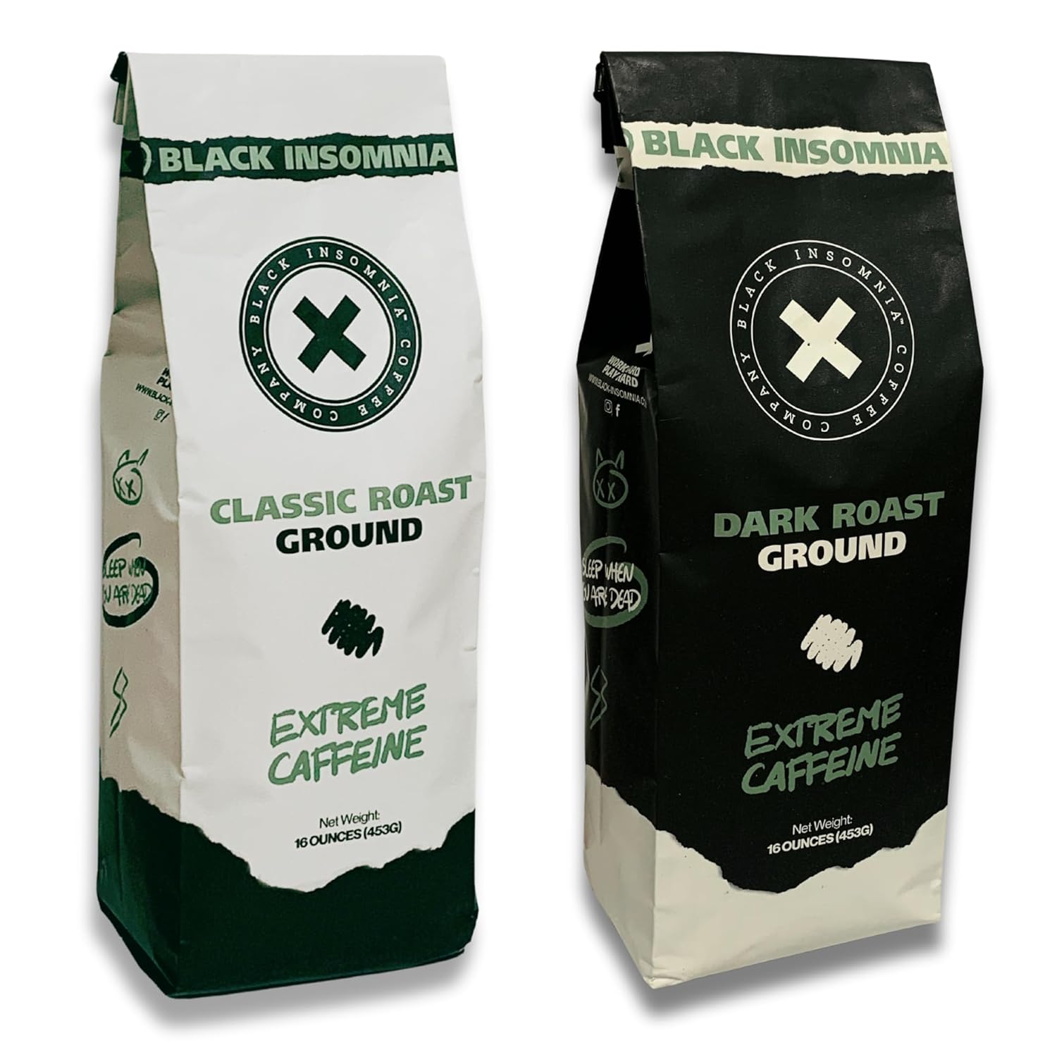 Extreme Caffeine Ground Coffee Bundle - 1lb Each