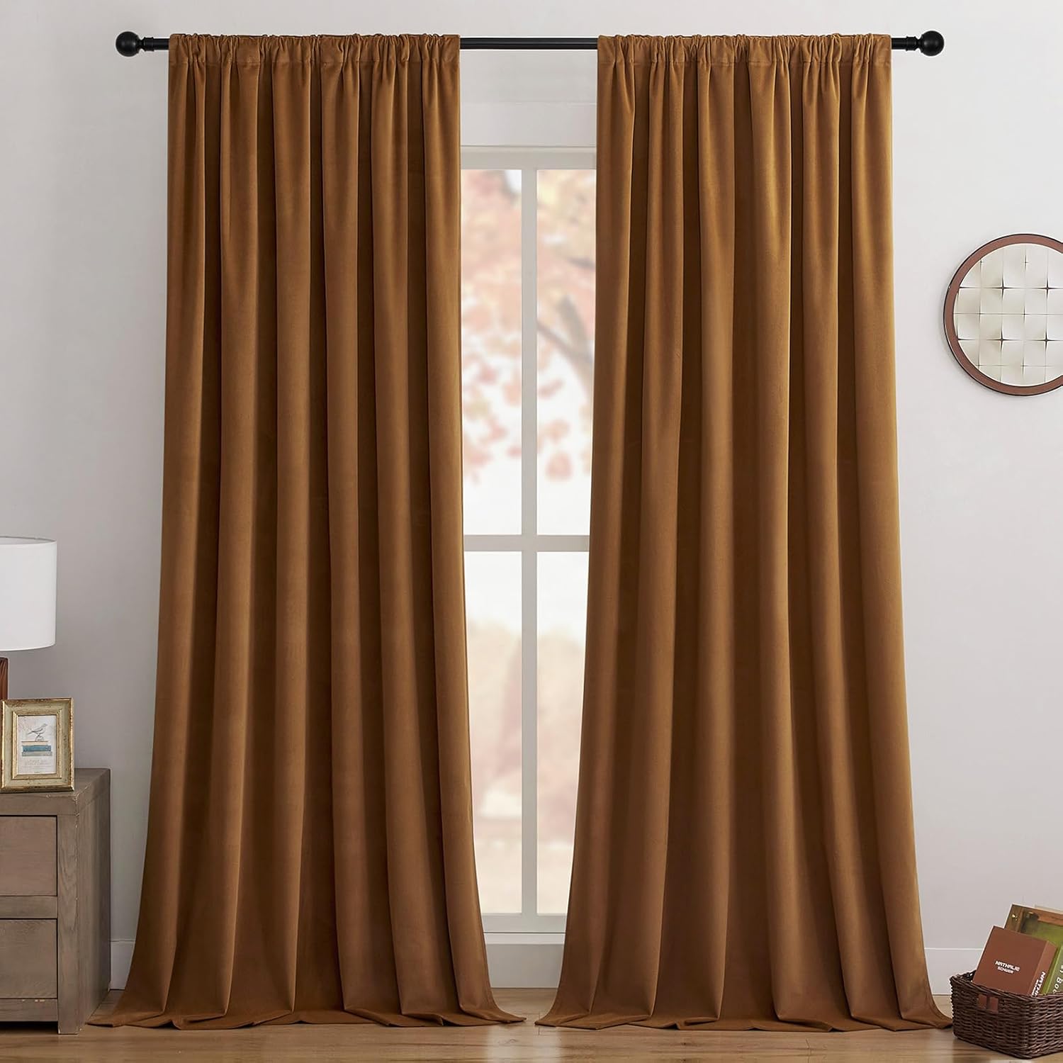 Joydeco Blackout Curtains 84 Inch Luxury Velvet Panels for Home