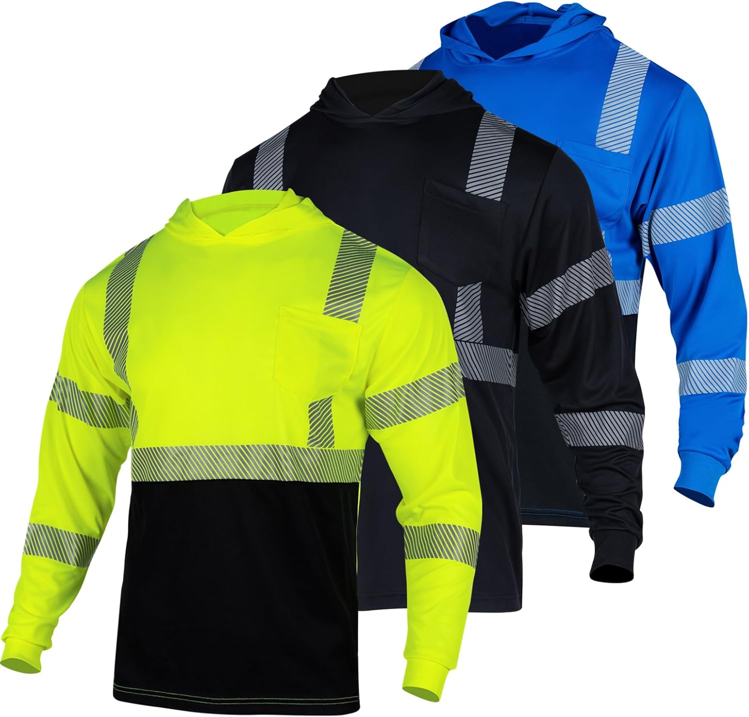 FONIRRA Hi Vis Shirts for Men Safety Reflective Long Sleeve Work
