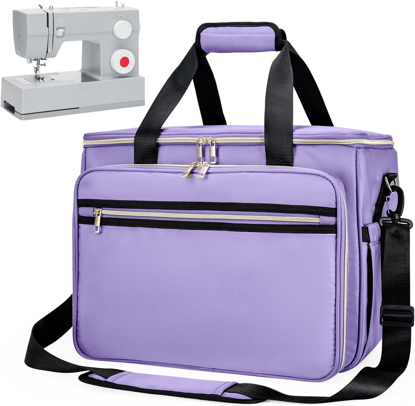 Sewing Machine Carrying Case with Removable Padding for Travel