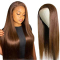 Brown Straight Wig 13x6 HD Lace Front Human Hair Wig - 20 in