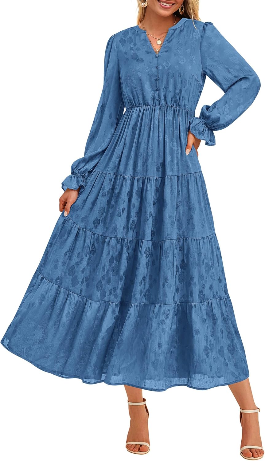 KIRUNDO Fall Wedding Guest Dresses for Women 2025 Maxi Style
