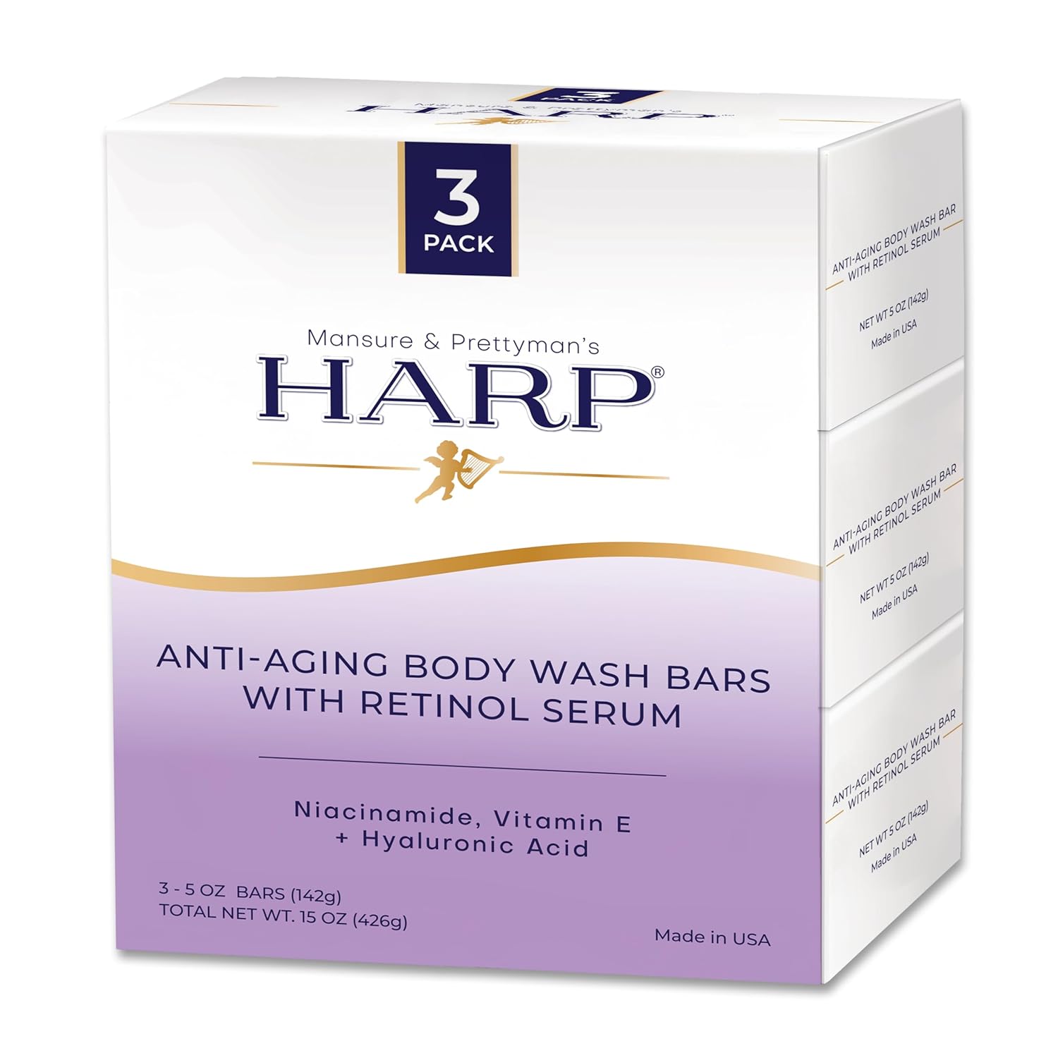 HARP Anti-Aging Body Wash Bar with Retinol and Niacinamide