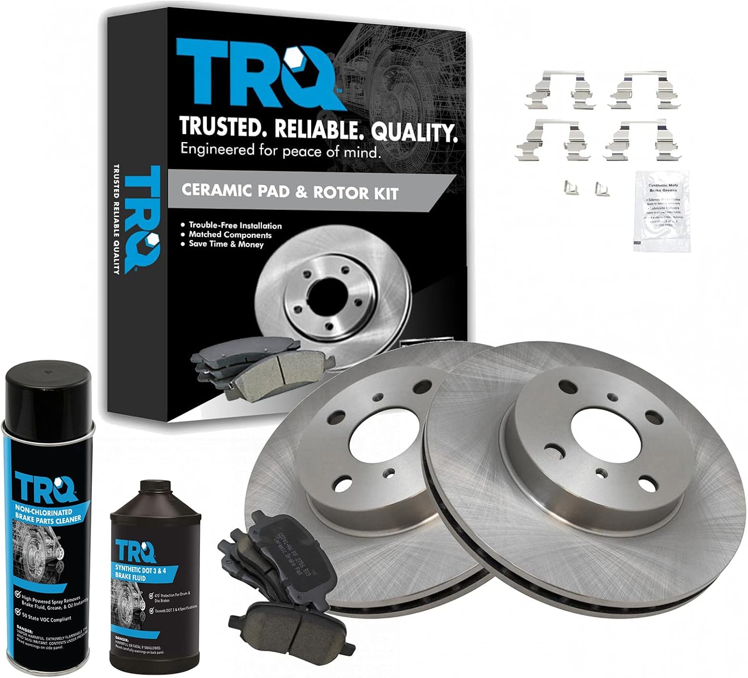 TRQ Front Brake Pad & Rotor Kit for 1998-2002 Chevrolet Prizm