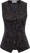 GRACE KARIN Womens Waistcoat Vest Vintage Steampunk Jacquard Pockets