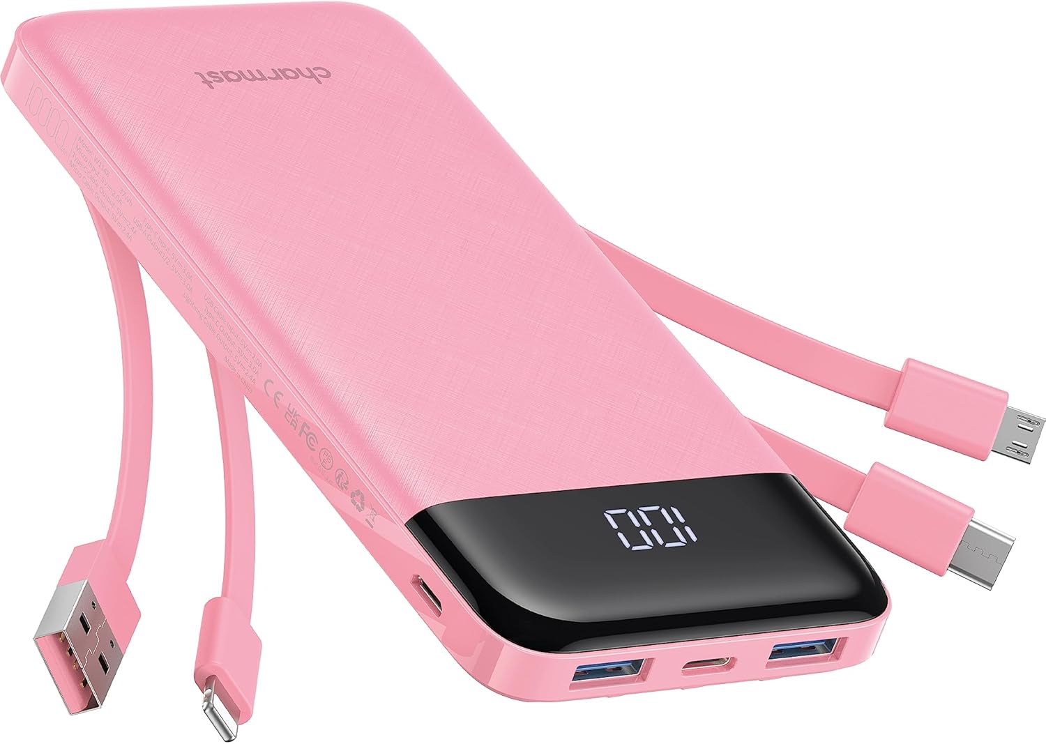 Charmast Slim 10000mAh Portable Charger - 6 Outputs, High Speed Power Bank
